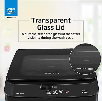 Voltas Beko, A TATA Product 7 kg 5 Star Eco Wash/Monsoon Dry Fully-Automatic Top-Load Washing Machine