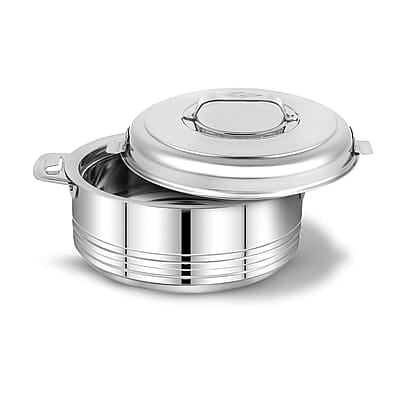 TWIN BIRDS Helio Stainless Steel Casserole for Roti | Steel Tiffin Box | Insulated Casserole 1500ml | Hotpot | Stainless Steel Serving Dish| Double Walled Stainless Steel Casserole | Hot & Cold