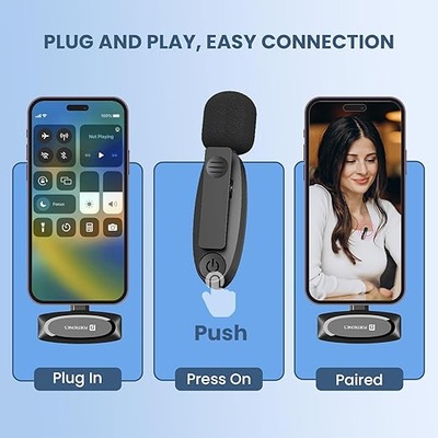 Portronics Dash 7 Omnidirectional 8 Pin Wireless Microphone, Noise Cancellation, Plug & Play, Lapel Wireless Mic for Video Recording, Supports 8 Pin iPhone, iPads (Black) Portronics Dash 7 Omnidirectional 8 Pin Wireless Microphone, Noise Cancellation, Plug & Play, Lapel Wireless Mic for Video Recording, Supports 8 Pin iPhone, iPads (Black)
