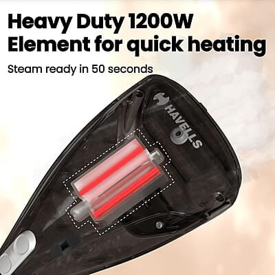 Havells Elegance Hand Held Garment Steamer 1200 Watts - Ergonomic Design,150Ml Tank Capacity