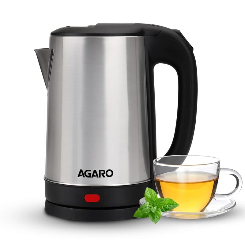AGARO Sonnet Electric Kettle, 1.5L, 1500W, Stainless Steel Body, Quick Boil, Water Boiler, Hot Water Kettle AGARO Sonnet Electric Kettle, 1.5L, 1500W, Stainless Steel Body, Quick Boil, Water Boiler, Hot Water Kettle
