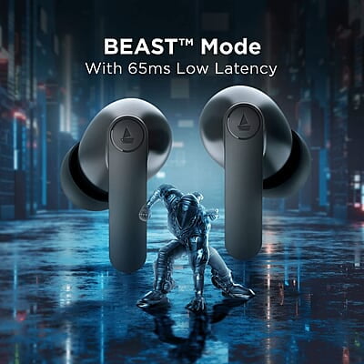 boAt Airdopes 121 PRO Truly Wireless in Ear Ear Buds w/Quad Mic ENx, Low Latency Mode for Gaming, 50H Playtime, IWP, IPX4, Battery Indicator Screen