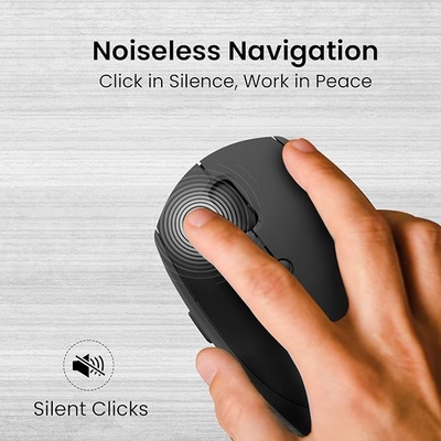 Portronics Toad 30 Wireless Mouse with 2.4 GHz Connectivity, USB Receiver, 6 Buttons, Adjustable DPI, Silicon Grip & Ergonomic Design for PC, Laptop, Mac Portronics Toad 30 Wireless Mouse with 2.4 GHz Connectivity, USB Receiver, 6 Buttons, Adjustable DPI, Silicon Grip & Ergonomic Design for PC, Laptop, Mac