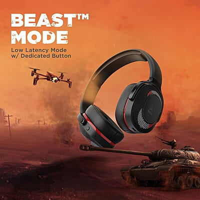 boAt Rockerz 425 Bluetooth Wireless On Ear Headphones Signature Sound, ENx Tech, ASAP Charge, 25H Playtime, Bluetooth V5.2, Dual Pairing with Mic