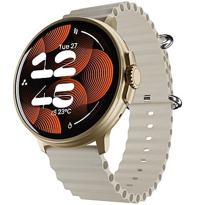 Ambrane 1.39'' LucidDisplay, Premium Aesthetics, Bluetooth Calling Round SmartWatch, Functional Crown, 500 NITS Brightness, 100+ Sports Mode with IP68, 100+ Watch Faces Rush