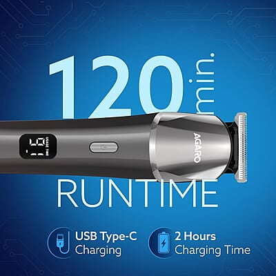 AGARO Royal Multi Grooming Kit For Men, 9in1 5 Combs Metal Body 120 Min Usage AGARO Royal Multi Grooming Kit For Men, 9in1 5 Combs Metal Body 120 Min Usage