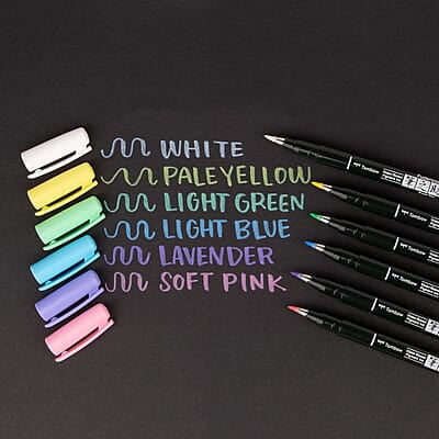 Tombow Fudenosuke Brush Pen, Soft tip, Set of 6 Pastel Colors Tombow Fudenosuke Brush Pen, Soft tip, Set of 6 Pastel Colors