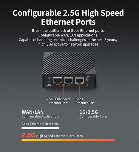 NanoPi R5S Mini Router with Metal Case,4GB LPDDR4 32GB EMMC, RK3568 Development Board 0.8TOPS NPU Support Docker Three Ethernet Ports USB3.0 HDMI Support M.2 NVMe PD Power (Power Bundle)