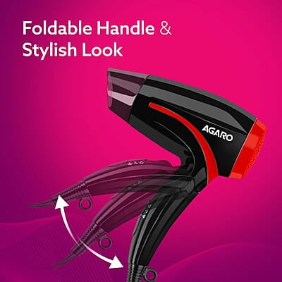 AGARO HD1177 Hair Dryer with 1000 Watts Copper Motor, 2 Speed & Temperature Settings