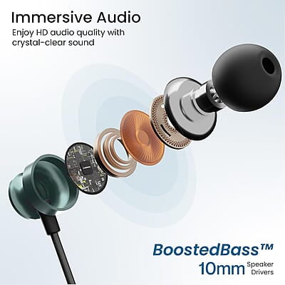 Ambrane Type-C Wired Earphones, 10Mm Bass Drivers, Inline Controls for Type C Smartphones, Iphone 15 & Laptop, 1.2M Braided Anti Tangle Wire with Mic for Clear Calling Stringz 03