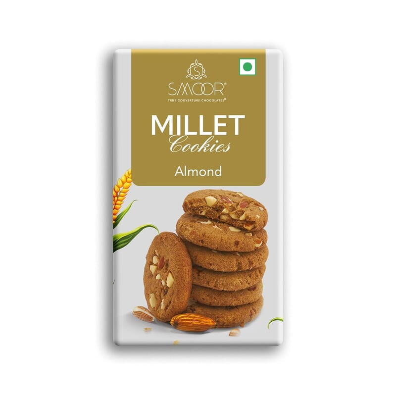 SMOOR Premium Almond Millet Cookies Crunchy & Sweet Gourmet Cookie Biscuits 150g