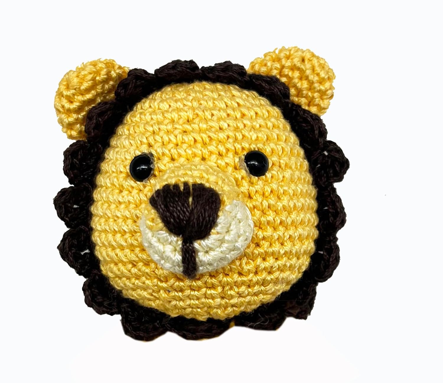 Leo the Lion – Wooden Crochet Baby Rattle Leo the Lion – Wooden Crochet Baby Rattle