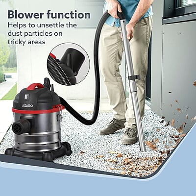 AGARO Ace Wet & Dry Vacuum Cleaner, 1600 Watts, 21.5 kPa Suction Power, 21 litres Tank Capacity 3L Dust Bag