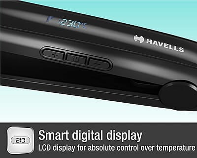 Havells HS4122 Keratin Wide Plate Hair Straightener with Digital Display & Adjustable Temperature