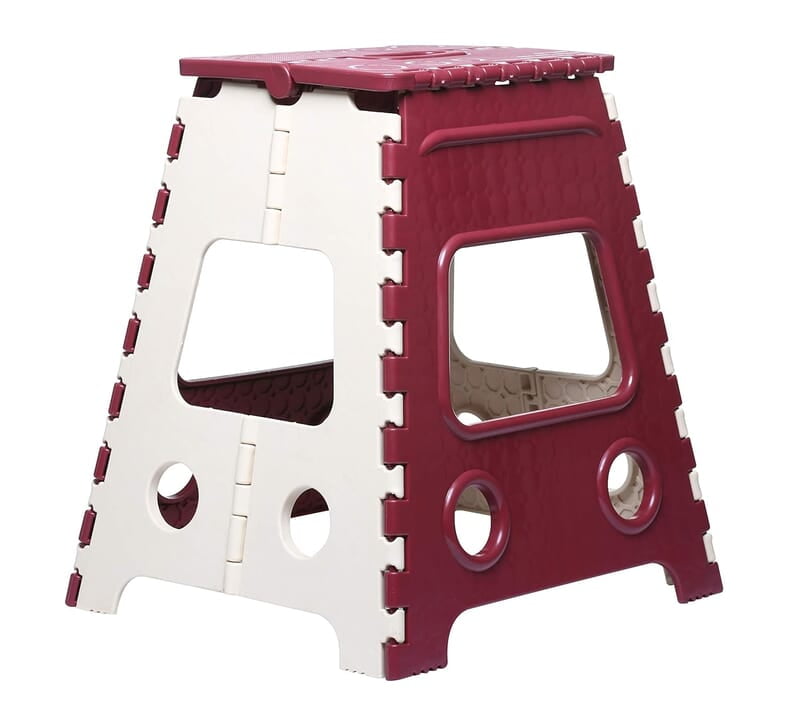 Varmora 18 Inches Super Strong Folding Step Stool Red
