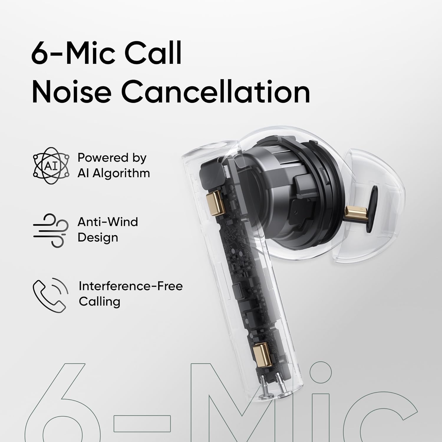 Realme Buds Air 6 TWS Earbuds – 12.4mm Driver, 50dB ANC, 40H Playtime, IP55, Bluetooth V5.3 (Flame Silver Realme Buds Air 6 TWS Earbuds – 12.4mm Driver, 50dB ANC, 40H Playtime, IP55, Bluetooth V5.3 (Flame Silver