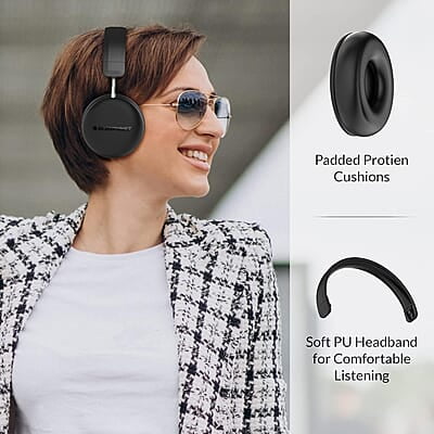 Blaupunkt BH51 ANC Moksha Bluetooth Wireless On Ear Headphones with 32 Hrs* Long Playtime I 25dB Active Noise Cancellation I 40MM Drivers I HD Sound I Built in Mic I TurboVolt Fast Charging
