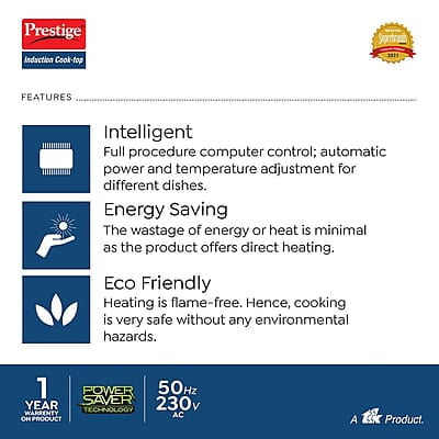 Prestige IRIS ECO 1200 W Induction Cooktop with Automatic Voltage Regulator
