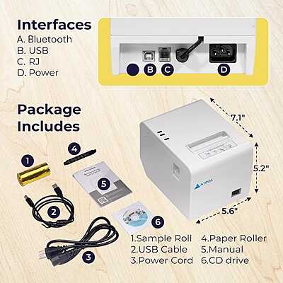 Atpos AT-402 80mm 3 Inch Thermal Receipt Printer (Bluetooth + USB ) | Auto Cutter Atpos AT-402 80mm 3 Inch Thermal Receipt Printer (Bluetooth + USB ) | Auto Cutter