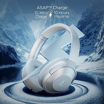 boAt Nirvana 751 ANC w/Hybrid Active Noise Cancelling, Up to 65 Hours Playtime, ASAP Charge, Ambient Sound Mode, Immersive Sound, Carry Pouch Bluetooth Wireless Over Ear Headphones