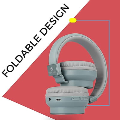 Zebronics-Bang over the ear headphones with Foldable Design and Bluetooth v5.0 headphones, Providing up to 20h* Playback