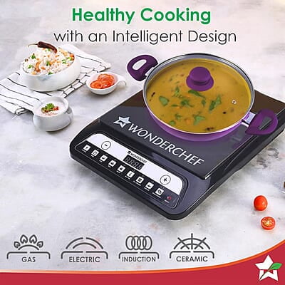 Wonderchef Royal Velvet Non-stick 24cm Kadhai with Lid and Handles 3 mm thick Wonderchef Royal Velvet Non-stick 24cm Kadhai with Lid and Handles 3 mm thick