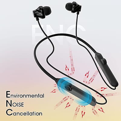 Zebronics Yoga N2 RGB Neckband with 30H Playtime, ENC Mic, Upto 50ms Gaming Mode, Powerful Bass, Voice Asst, IPX4, Dual Pairing, Type C Port, Bluetooth v5.2 Wireless in Ear Earphones with Mic