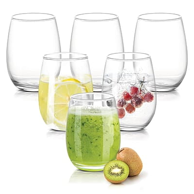 Treo by Milton Sphero Juice Tumbler, 6 Pieces Set, 270 ml Each, Transparent