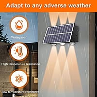 Solar Powered RGB Wall Lights Outdoor Waterproof Up and Down Lights Outside LED Wall Washer