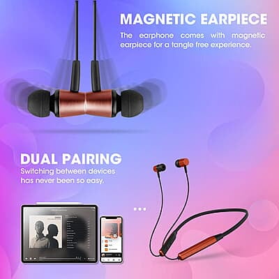 ZEBRONICS Zeb Evolve Wireless Bluetooth in Ear Neckband Earphone, Rapid Charge, Dual Pairing, Magnetic earpiece,Voice Assistant with Mic