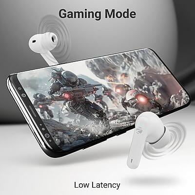 ZEBRONICS Beetles in-Ear Wireless Earbuds, Bluetooth v5.4, 22* Hours Backup, Environmental Noise Cancellation, Gaming Mode, Touch Control, Voice Assistant Support