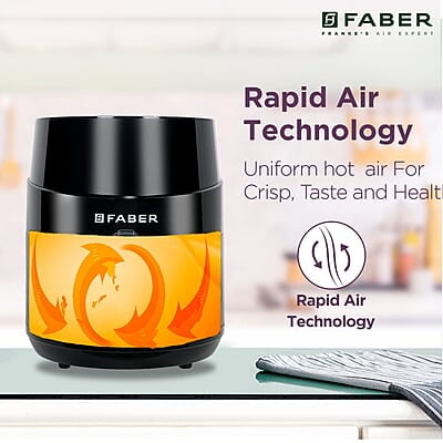 Faber 4.5L 1500W Air Fryer Fry, Bake, Roast, Toast, Defrost, Grill & Reheat 8-Preset Menu