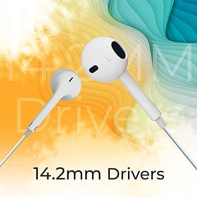 ZEBRONICS Buds 30C Type- C in Ear Earphone with in-line MIC, Rich 14.2mm Driver, Volume Control, 1.2m Cable, Call Function