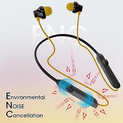 Zebronics Yoga N2 RGB Neckband with 30H Playtime, ENC Mic, Upto 50ms Gaming Mode, Powerful Bass, Voice Asst, IPX4, Dual Pairing, Type C Port, Bluetooth v5.2 Wireless in Ear Earphones with Mic