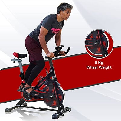 Lifelong LLF89 Fit Pro Spin Fitness Bike with 8Kg Flywheel, Adjustable Resistance, LCD Monitor and Heart Rate Sensor Lifelong LLF89 Fit Pro Spin Fitness Bike with 8Kg Flywheel, Adjustable Resistance, LCD Monitor and Heart Rate Sensor