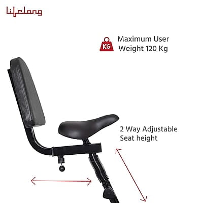 Lifelong LLFCN18 Steel Exercise Air Bike with Moving Handles & Back Support