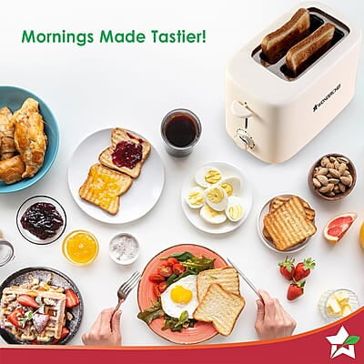 Wonderchef Bellagio 2-Slice Pop-up Toaster with Lid Cover  800 Watt 7- Level Browning Controls