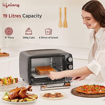 Lifelong OTG 19 Litre for Kitchen with Barbeque Tray - 1300W Oven Toaster Griller Machine Electric