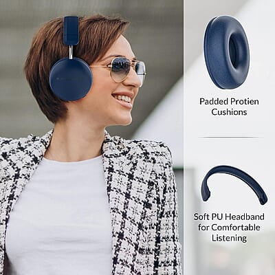 Blaupunkt BH51 ANC Moksha Bluetooth Wireless On Ear Headphones with 32 Hrs* Long Playtime I 25dB Active Noise Cancellation I 40MM Drivers I HD Sound I Built in Mic I TurboVolt Fast Charging