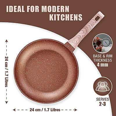 Wonderchef Duralife Die-cast 24 cm Fry Pan 5 Layer Healthy Duramax Non-Stick Coating 1.7 litres