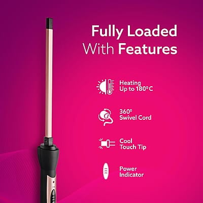 AGARO HC9007 Hair Curler With 7 MM Barrel, Rod, Tong, Chopstick Rectangular Hair Curler