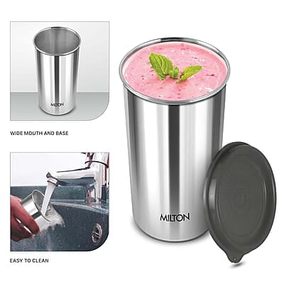 MILTON Bling Bag Tiffin (3 Inner Stainless Steel Containers 320 ml each and 1 Tumbler, 380 ml with Jacket MILTON Bling Bag Tiffin (3 Inner Stainless Steel Containers 320 ml each and 1 Tumbler, 380 ml with Jacket