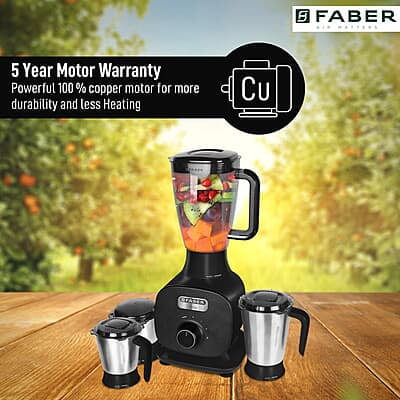 Faber 800W Mixer Grinder with 3 Stainless Steel Jar+ 1 Fruit Filter