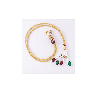 Red & White Stone Gold Plated Necklace/Attigai