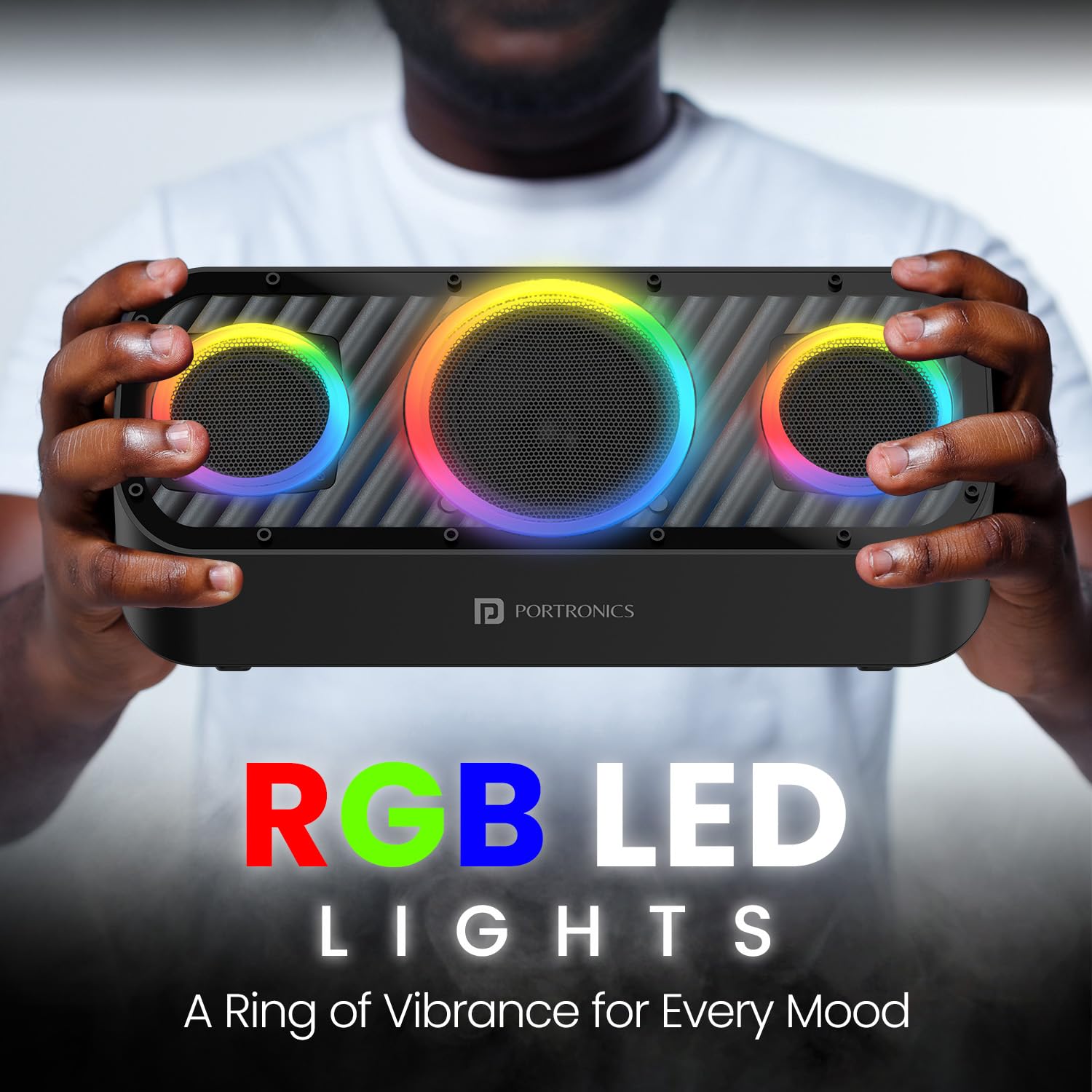 Portronics Microblast 60W Portable Party Speaker, Bass Boost, RGB Lights, 2.1 Channel, Bluetooth 5.3, USB, AUX, SD Card, Fast Charging Portronics Microblast 60W Portable Party Speaker, Bass Boost, RGB Lights, 2.1 Channel, Bluetooth 5.3, USB, AUX, SD Card, Fast Charging