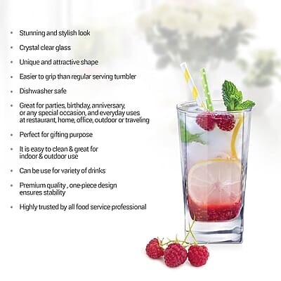 Treo By Milton Atlas Cool Glass Tumbler Set of 6, 213 ml Each, Transparent | Dishwasher Safe| Serve Whiskey | Wine | Juices | Cold Drinks | Water | Cocktails | Mixed Drinks