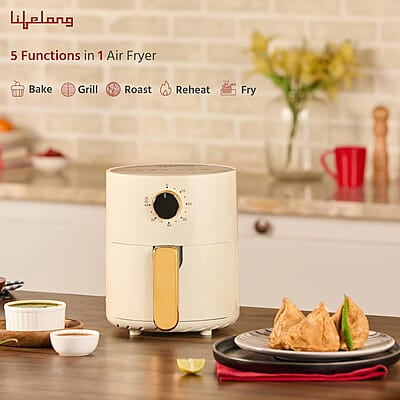 Lifelong Air Fryer 1 Year Warranty 800W, 2.5L, Air Fryer for Home, Electric Air-Fryer with 360° Hot Air Lifelong Air Fryer 1 Year Warranty 800W, 2.5L, Air Fryer for Home, Electric Air-Fryer with 360° Hot Air