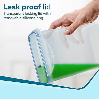 AGARO Airtight Container, Food Storage Container With Lid Tall Rectangular Plastic Body, Leak Proof, BPA Free, Capacity 1.5L Each, Pack of 3