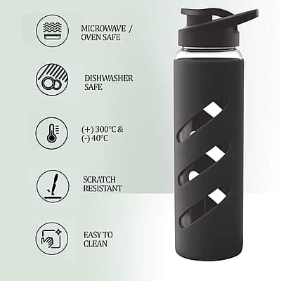 Treo By Milton CGWFBOT034ORNG0024 Glass Bottle, 725 ml