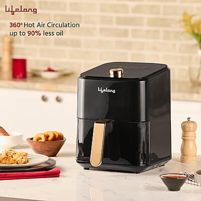Lifelong Air Fryer 1 Year Warranty 1200W, 4L, Air Fryer for Home, Airfryer, Electric Air-Fryer with 360° Hot Air Lifelong Air Fryer 1 Year Warranty 1200W, 4L, Air Fryer for Home, Airfryer, Electric Air-Fryer with 360° Hot Air